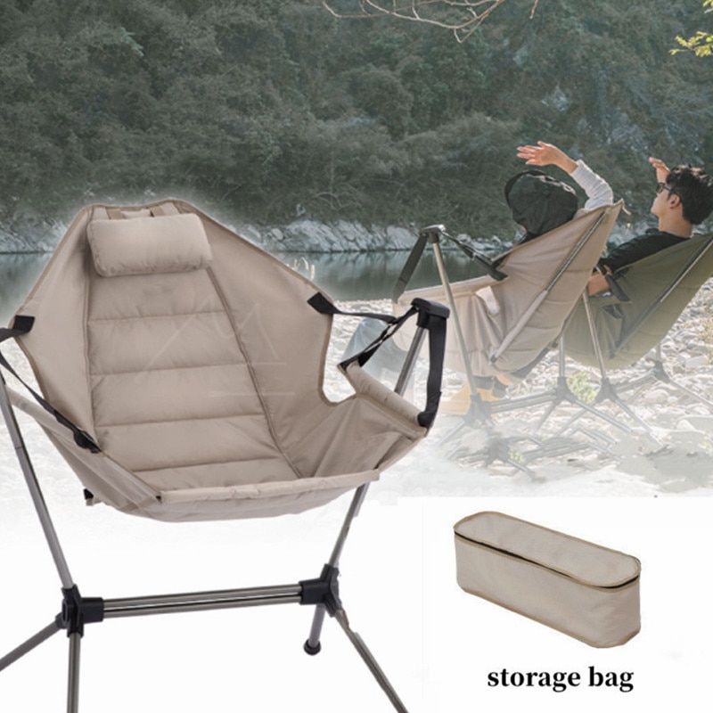 접이식 흔들 의자 베개 각도 조절 160 ° 야외 라운지 의자 야외 스윙 의자 캠핑 의자, 2022 신제품